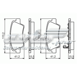 Sapatas do freio traseiras de disco 58302A5B30 Hyundai/Kia