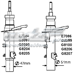 5208F9 Peugeot/Citroen Amortecedor dianteiro direito