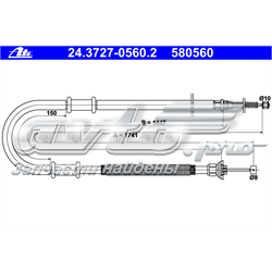 Compre 46745157 Fiat/Alfa/Lancia Cabo do freio de estacionamento traseiro esquerdo