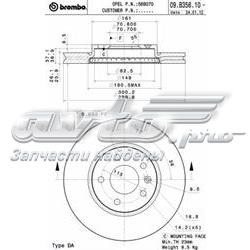 Disco do freio dianteiro 09B35610 Brembo