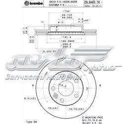Disco do freio dianteiro Brembo 09B46310 preço, a partir de 44,03 USD