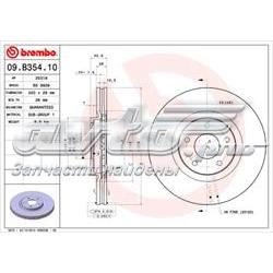 Disco do freio dianteiro 09B35410 Brembo