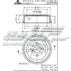 14586010 Brembo Tambor do freio traseiro