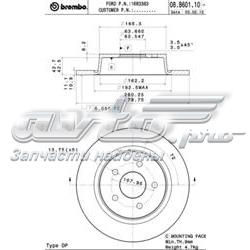 Disco do freio traseiro 08B60110 Brembo