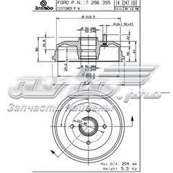 14724710 Brembo Tambor do freio traseiro