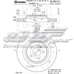Disco do freio traseiro Mercedes 2304230812 preço, a partir de 89,12 USD