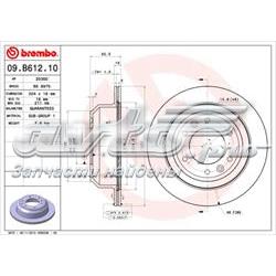 Disco do freio traseiro Brembo 09B61210