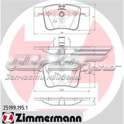Sapatas do freio dianteiras de disco 251991951 Zimmermann