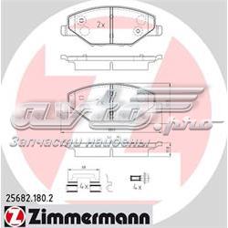 256821802 Zimmermann Sapatas do freio dianteiras de disco