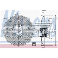 85705 Nissens Ventilador elétrico de esfriamento montado (motor + roda de aletas)