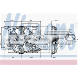 Ventilador elétrico de esfriamento montado (motor + roda de aletas) 188054N Dasis