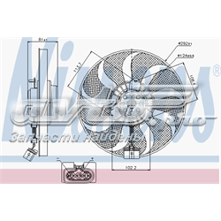 85715 Nissens Ventilador elétrico de esfriamento montado (motor + roda de aletas)