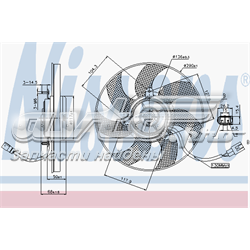 85680 Nissens Ventilador elétrico de esfriamento montado (motor + roda de aletas) direito