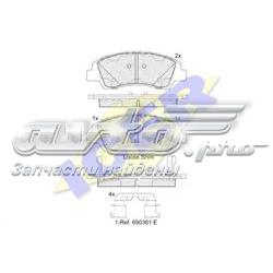 58101B9A30 Hyundai/Kia Sapatas do freio dianteiras de disco