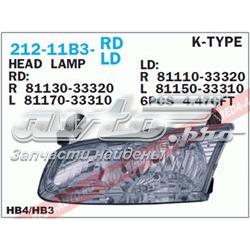 8111033320 Toyota Luz direita