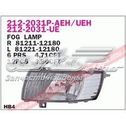 Luzes de nevoeiro esquerdas Toyota 8122112160