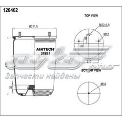 Coxim pneumático (suspensão de lâminas pneumática) do eixo RML75992 Blacktech