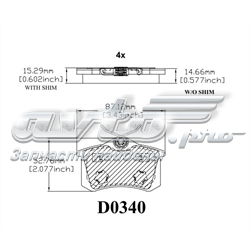 MKD340 Friction Master Sapatas do freio traseiras de disco