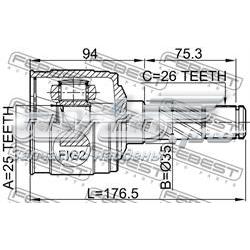 4524448 Ford Junta homocinética interna dianteira direita