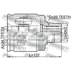Compre 0311ACC22RH Febest Junta homocinética interna dianteira direita