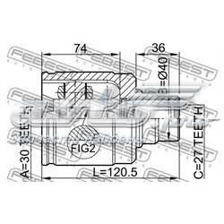 Junta homocinética interna dianteira esquerda Febest 0311HRVLH preço, a partir de 50,86 USD