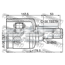 Compre 3817A159 Mitsubishi Junta homocinética interna dianteira esquerda