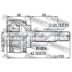 Junta homocinética externa dianteira Febest 0410CJA43 preço, a partir de 46,11 USD