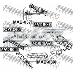 Parafuso de fixação de braço oscilante de inclinação traseiro, interno Febest 0429005 preço, a partir de 11,29 USD