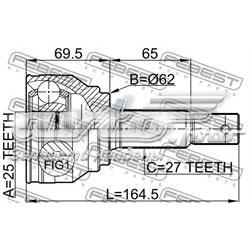 Compre 2210NSP27A48 Febest Junta homocinética externa dianteira