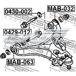 Parafuso de fixação de braço oscilante dianteiro, inferior Febest 429012 preço, a partir de 9,74 USD