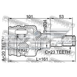 Junta homocinética interna dianteira Febest 0111KSP90 preço, a partir de 51,56 USD