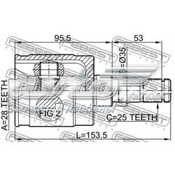 Junta homocinética interna dianteira esquerda Febest 0311GDLH preço, a partir de 47,49 USD