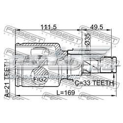 Compre 0411Z30 Febest Junta homocinética interna dianteira