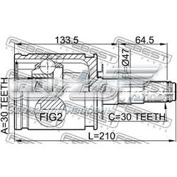 Junta homocinética interna dianteira Febest 0111FZJ100 preço, a partir de 70,31 USD