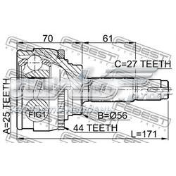 Junta homocinética externa dianteira Febest 0210016A44 preço, a partir de 51,75 USD
