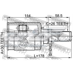 Junta homocinética interna dianteira esquerda 39711JD02B Nissan/Infiniti