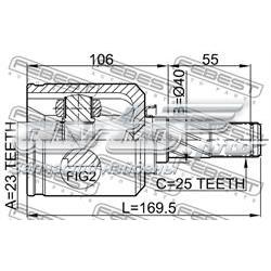 Junta homocinética interna dianteira direita Febest 0211V10RH preço, a partir de 70,58 USD