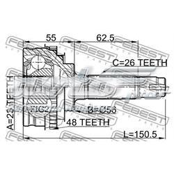 Junta homocinética externa dianteira Febest 0110010A48 preço, a partir de 77,55 USD