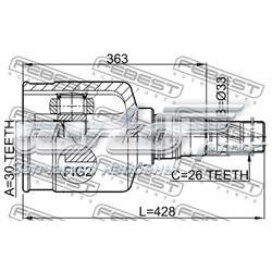 Compre 0211J1016RH Febest Junta homocinética interna dianteira direita