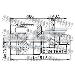 Junta homocinética interna dianteira 3971102A05 Nissan/Infiniti