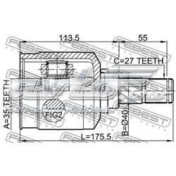 Junta homocinética interna dianteira esquerda Mitsubishi 3817A141 preço, a partir de 65,18 USD