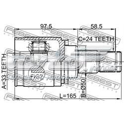3817A139 Mitsubishi Junta homocinética interna dianteira esquerda