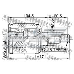 G57022620A Mazda Junta homocinética interna dianteira esquerda