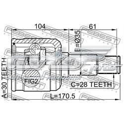 Compre GD1722620A Mazda Junta homocinética interna dianteira esquerda