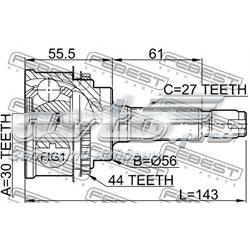 Junta homocinética externa dianteira HDK FU028A44 preço, a partir de 55,25 USD
