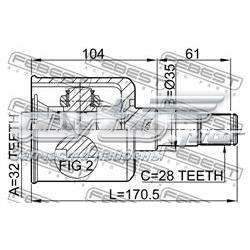 Junta homocinética interna dianteira esquerda Mazda GD3622620 preço, a partir de 50,42 USD