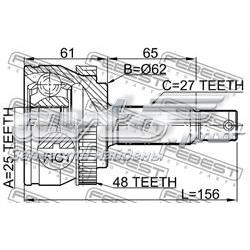 Compre 1210TUCA48 Febest Junta homocinética externa dianteira