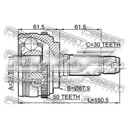 Junta homocinética externa dianteira Febest 0310MRVA50 preço, a partir de 89,83 USD