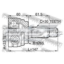 Junta homocinética externa dianteira Febest 1910E70 preço, a partir de 54,45 USD