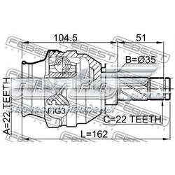 Junta homocinética interna dianteira Opel 1603271 preço, a partir de 45,71 USD